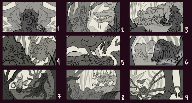 Concept Art - Greyscale Thumbnails